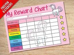 Unicorn Reward Chart Girls Potty School Sticker Star Chart