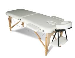 Beige Portable Massage Table Bed Beauty Therapy Couch 2 Section Wood Cover Bag Bed Sizes In Feet Beauty Therapy Room Wood Cover