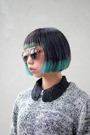 Red dip dye ombre and red rouge highlights. Tu Tone Bob Hair Inspiration Dip Dye Hair Great Hair