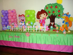 Birthday Party Decorations At Home For Kids Dora The Explorer Concept Birthday Party At Home Birthday Decorations Kids Kids Birthday Party