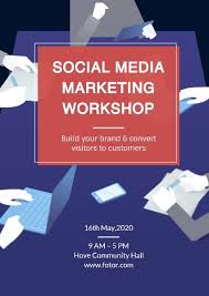 Due to its diversity, it's a powerhouse to leverage. Online Social Media Marketing Workshop Poster Template Fotor Design Maker