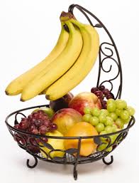 Fruit basket bowl 2 in 1 banana hook tree hanger stand dinning table storage new. Pfaltzgraff Basics Black Metal Wire Fruit Basket And Banana Hanger Walmart Com Walmart Com