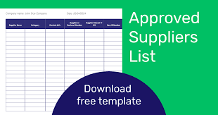 List Of Approved Suppliers Of Products And Services [Iso 17025 Templates]