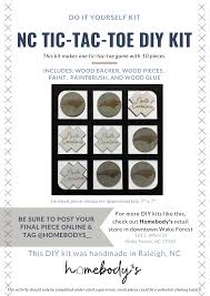 Of, relating to, or designed to be done by an amateur or as a hobby: Nc Tic Tac Toe Diy Kit Smitten In A Mitten At Homebody S