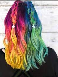 Paper Faces Rainbow Hair Gokkusagi Sac Unicorn Hair Color Hidden Rainbow Hair Cool Hair Color