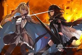 Wallpaper engine wallpaper gallery create your own animated live wallpapers and immediately share them with genre: Two Girls On A Background Of Fire Anime Pixiv Fantasia Desktop Wallpapers 1920x1080