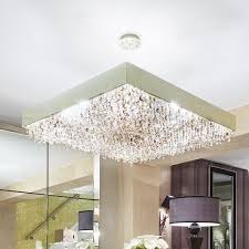 Opulent Multicolour Modern Square Chandelier Shown Here In A Champagne Matt Coloured Metal Frame And Dressed Wit Square Chandelier Modern Chandelier Lamp Decor