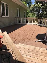 When autocomplete results are available use up and down arrows to review and enter to select. Sherwin Williams Pine Cone Solid Superdeck With Navajo White Solid Stain Spindles Solid Stain Deck Colors Deck Paint Colors Sherwin Williams Deck Paint