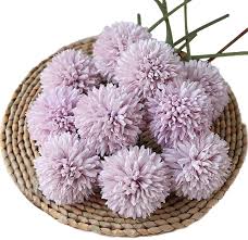 Huge sale on flowers bridal bouquet now on. Buy Svatao Artificial Chrysanthemum Ball Flowers 12pcs Silk Flower Bouquets For Wedding Present Decor For Home Office House Party Garden Purple Online In Indonesia B091ym47z6