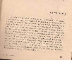 Autorul incepe povestea cu o descriere despre culmile scripetelui si locul de unde izvorasete iablanicioara comparand satul de pe aceste meleaguri cu un cuib de vulturi. Limba È™i Literatura RomanÄƒ È™coala 1 AfumaÈ›i La Vulturi De Gala Galaction Pentru LecturÄƒ SuplimentarÄƒ