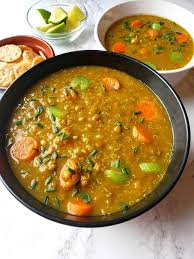 Add the ham, sausage and parsley to soup; Lentil Quinoa Soup Instant Pot Profusion Curry