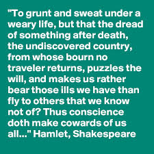 To Grunt And Sweat Under A Weary Life But That The Dread Of Something After Death