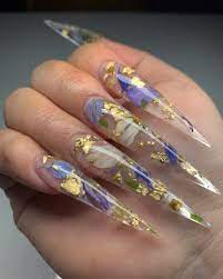 Jas On Twitter Encapsulated Nails Glass Nails Long Acrylic Nails