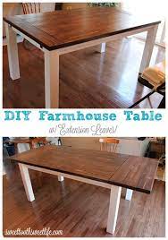 The legged or pedestal kitchen table leaves can be extended to make the table a circle or rectangle, depending on which style you prefer. Diy Farmhouse Table With Extension Leaves With Plans Sweet Tooth Sweet Life Diy Farmhouse Table Plans Diy Dining Room Table Diy Dining Room