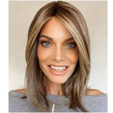 Isla Mid Length Face Framing Layers Synthetic Wig All Hand Tied Cap Lace  Front Multi-direction Parting for the Most Natural Looking Hairline