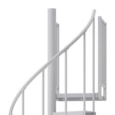 Mylen's 60in diameter reroute spiral stairs create space and flexibility for your home design. Mylen Stairs Condor White Interior 42in Diameter Fits Height 85in 95in 2 36in Tall Platform Rails Spiral Staircase Kit Ep42w09w002 The Home Depot