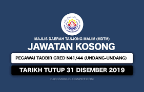Ucapan hari raya yang dipertua mdtm. Jawatan Kosong Majlis Daerah Tanjong Malim Mdtm 31 Disember 2019