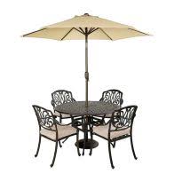 Maybe you would like to learn more about one of these? Mortimer Metal Round Garden Dining Set 2 5m Parasol Black 4 Seats Buy Online At Qd Stores