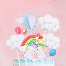 Maria panzer / einfach backen. Einhorn Kuchen Topper Cartoon Regenbogen Kuchen Dekoration Wolke Ballon Kuchen Fahnen Fur Hochzeit Geburtstag Decor Einhorn Party Liefert Cake Deko Aliexpress