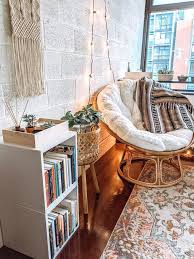 Papasan for less, at your doorstep faster than ever! Cozy Inspiring Bohemian Boho Style Papasan Chair Plant Stand Basket Bright And Airy No Room Inspiration Bedroom Bedroom Inspiration Cozy Apartment Decor