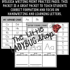 Dyslexia Handwriting Practice Letter Formation Manuscript Print Letter Writing