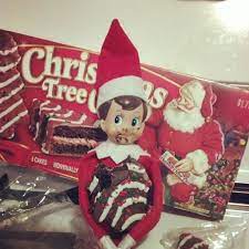 Elf On The Shelf Helped Himself To Our Little Debbie Christmas Tree Snack Cakes Christmas Elf Christmas Inspiration Elf