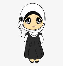 Putih hitam (icon packs) (tema) memiliki latar belakang. Anime Muslimah Hitam Putih