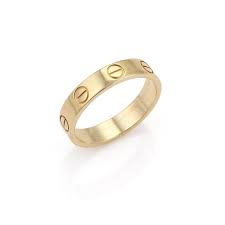 Cartier 19669 Mini Love 18k Yellow Gold Band Size 50 Ring Modern Gold Jewelry Gold Jewelry Prom Gold Jewelry Simple