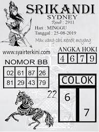 Syairtogel Srikandi Minggu 25 Agustus 2019 Minggu Dewi Bulan Sydney