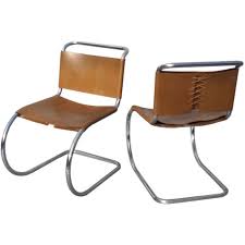 pair of stainless tube with leather mr chairs for knoll chair furniture design modern leather
