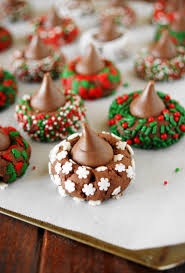 Remove cookies from oven and gently press a hershey's chocolate kiss into the center of each cookie. Christmas Chocolate Kiss Cookies The Kitchen Is My Playground