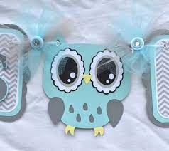 Owl Baby Shower Banner Owl Banner Gray And Blue Owl Decorations Photo Prop Its A Boy Owl Baby Shower Handmade Baby Shower Invitations Owl Baby Shower Boy