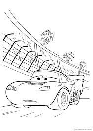 Printable racing track car coloring page. Lightning Mcqueen Coloring Pages On Race Track Coloring4free Coloring4free Com