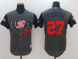 Buy baseball jerseys at wholesale prices. Men S Usa Baseball Jersey Stanton 2017 New Sidelineswap