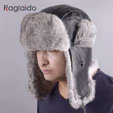 Click To Buy Raglaido Winter Aviator Hat Men S Bomber Hats Made Of Fur Ear Flap Ushanka Snow Russian Panama Trapper H Hats For Men Bomber Hat Aviator Hat
