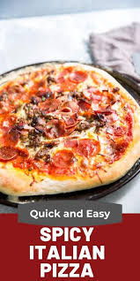 Scatter over the remaining cheese. This Easy Pizza Recipe Is Based On One Of My All Time Favorite Sandwiches The Spicy Italian Sub Pizza Recipes Homemade Meat Lovers Pizza Pizza Recipes Easy