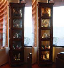 My curio cabinet has a light that comes on when touching a panel at the back corner. Led Ribbon Lighting For A Curio Cabinet 8 Steps Instructables