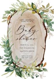 Geometric Eucalyptus Baby Shower Invitation Template Greetings Island