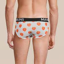 Men S Fun Novelty Peach Print Briefs Underwear Manbuns