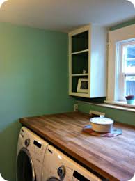 Butcher Block Counter Over Washer And Dryer Laundry Room Storage Home Laundry Room Organization