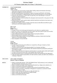 Valet Resume Samples Velvet Jobs