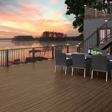 Trex decking, azek deck, ampro pvc, fiberon composite, zuri pvc, gorilla deck, royal fascia and more! Deckorators 8 Ft X 2 25 In X 3 5 Ft Weathered Brown Aluminum Deck Rail Kit With Balusters 28 Piece And Assembly Required Lowes Com In 2021 Deck Railings Aluminum Railing Deck Patio Deck Designs