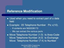 In cobol an alternative solution is available for reference modification. Ppt Chapter 6 Moving Data Printing Information And Displaying Output Interactively Powerpoint Presentation Id 267879