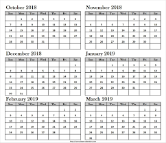 Pin On October 2018 To March 2019 Calendar