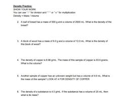 A rectangular block of copper metal has a mass of 1896 g. Density Calculations Lab Practice Editable Google Doc By Shepherdscience