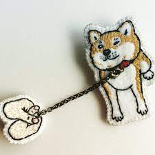 nsx 刺繍ブローチでも散歩拒否犬を作ってみました もそーん 刺繍 図案 刺繍 ワッペン 作り方 刺繍
