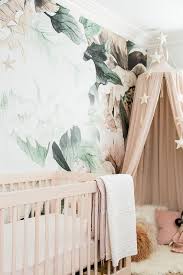 Country florals for a girl's room. Pink And Green Floral Wallpaper On Girls Room Accent Wall Transitional Girl S Room