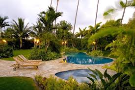 Front Porch Yard Garden Landscaping Ideas On A Limited Budget Tropical Backyard Tropical Pool Landscaping Pool Landscaping