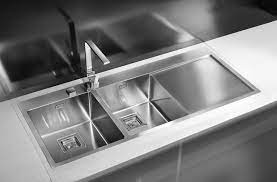 Double flush mount sink with drainer. Flush Flat Mount Kitchen Sink Deep Double Bowls 10mm Radius Alveus Stylux 70 Olif