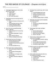 The Red Badge Of Courage Quizzes Chapters 1 25 With Answer Key